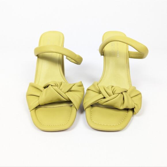 Call It Spring Rhia Vegan Green Slip On Bow Block Heel Sandals Size 7 - Picture 3 of 8